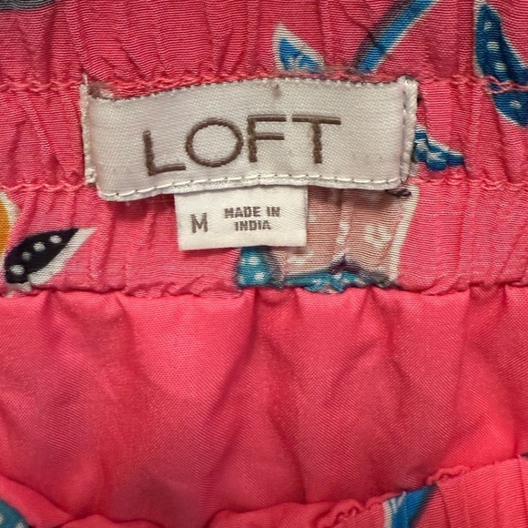 Loft Floral Pink and Blue Drawstring Skirt Size Medium - Picture 3 of 3